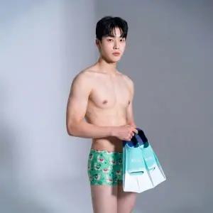 수영 훈련용 실리콘 숏핀 화이트 수영핀 오리발 굿나잇진조 엑스블루 남녀공용 수업준비물 핀