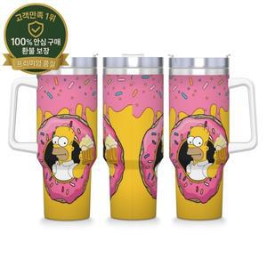 심슨 가족 만화 텀블러 뜨거운 음료 물병 누수 방지 스테인리스 스틸 커피 머그 디자인 운전용 머그컵