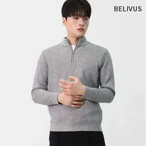 [빌리버스]남성 데일리 겨울 하프 기모 톤인톤 반집업 니트 BBLT054