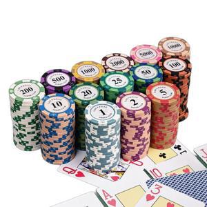 포커 카드칩 홀덤펍 500조각 카드 포커테이블 홀덤칩 상자 맥주집 엔터 탁자 화이트