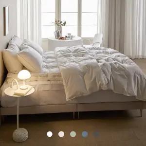 바운티풀 호텔침구 디럭스 다운93% 구스 겨울이불+솔리드 순면 이불커버 60수 12컬러 SS/Q/K