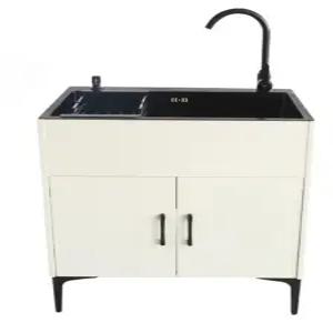 미니싱크대 탕비실 빨래 수영장 간이 개수대 베란다 주방 소형 싱크대 가정용 화이트 캠핑장