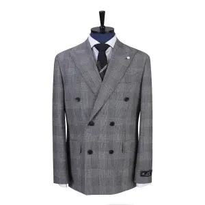 [롯데백화점]지이크 그레이 글렌체크 이태리수입원단 더블정장