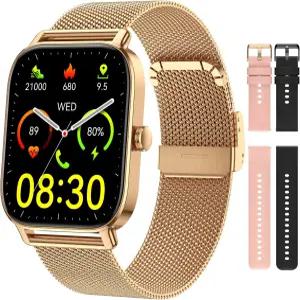 여성 남성 피트니스를 위한 스마트 워치 방수 전화 응답 디지털 남성용 시계 안드로이드 폰용 만보계