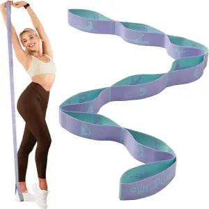 슬림 팬더 스트레치 스트랩 댄스 밴드 유연성 9루프가 있는 탄력 요가 필라테스 발레 체조 스트레칭 운동용