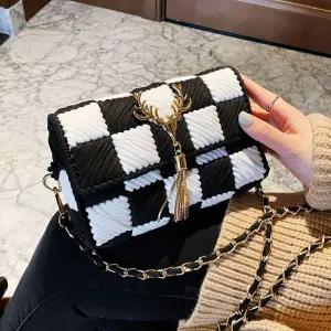 망스티치 가방 만들기 DIY 손뜨개질 네트망 공예 털실