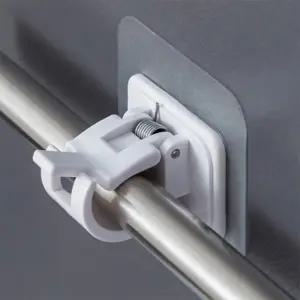 무타공 부착식 커튼봉 브라켓 압축봉 홀더 고정클립 접착식 커튼봉 거치대