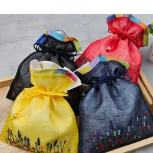 야생화 자수 모시 복주머니 명절 설 선물