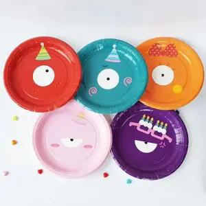 [룽스]유치원선물 Z83 할로윈몬스터종이접시5개(랜덤발송)