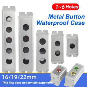 12 3 4 5 6 구멍 방수 알루미늄 합금 금속 푸시 버튼 스위치 상자 야외 전원 제어 16mm/19mm/22mm 크기