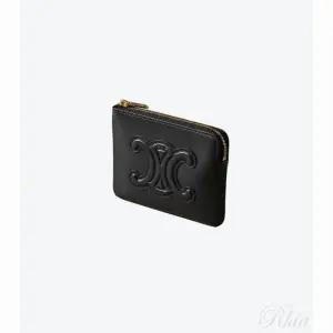 셀린느 25FW 코인 카드 파우치 인 스무스 카프 10C663DR8 38NO 퀴르 트리옹프 동전 지갑