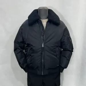 [바쏘옴므]FW 겨울 싱글 프리미엄 덕다운 FUR 카라 항공점퍼 블랙 Z4UA61-2