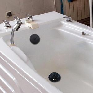 욕조 배수구  오버플로우 키트 싱글 홀 페이스플레이트 포함  금속 재질의 리프트 앤 턴 블랙