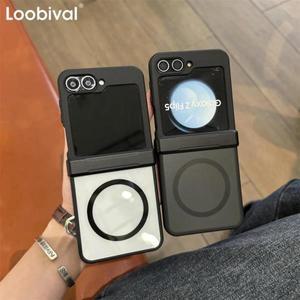 삼성 갤럭시 Z 플립7 4 5 6 무선 충전  아머 맥세이프 커버 고급 투명 마그네틱 케이스