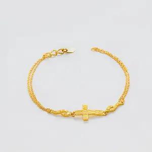 [베티블루] 995 999 24K 순금 컷팅 십자가 여성 여자 3.75g 금 팔찌