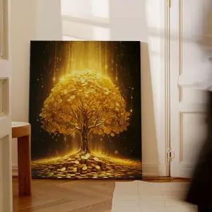 풍수 돈나무 대박금전수 풍수인테리어 그림액자 01 황금비돈나무 캔버스액자 31x41cm