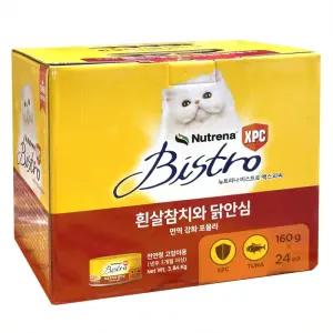 뉴트리나 비스트로 고양이 캔사료 160g 24캔 흰살 참치와 닭안심
