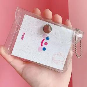 반투명 PVC 카드홀더 지갑 명함 소지품 키링 고리 카드홀더 PVC카드홀더 투명카드홀더