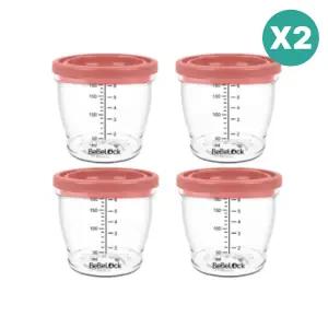 베베락 엘파 밀폐 이유식 용기 피치핑크 180ml 8P BNA