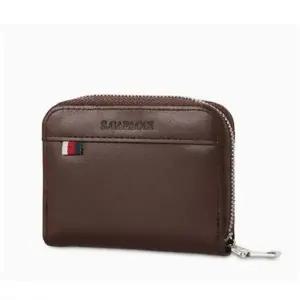 지퍼 미니 카드지갑 명함 선물용 지갑 브라운 인조가죽카드지갑 슬림카드지갑