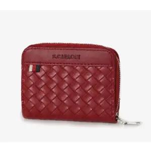 미니 웨빙 선물 카드 신분증 위빙 지갑 레드 인조가죽카드지갑 슬림카드지갑