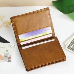 가죽 카드지갑 반지갑 카드 심플 선물 지갑 브라운 가죽카드지갑 오일지카드지갑 중지갑