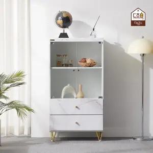 [다하미가구]루벤트 600 피규어장 레고장 진열장 2단서랍 유리장식장