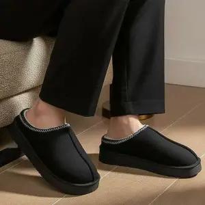 남자 겨울 데일리 키높이 털슬리퍼 뮬슈즈 WFLRPUN