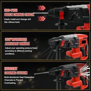 브러시리스 4모드 28MM 전기 SDS 로터리 해머 드릴 무선 충전식 공구 밀워키 M18