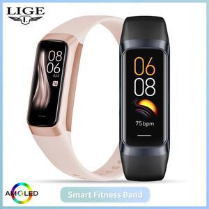 LIGE Amoled 스마트 워치 남녀공용 밴드, 심박수 혈액 워치, 방수 팔찌, 스포츠 피트니스 트래커, 2023