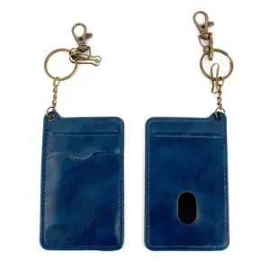 가죽 카드 지갑 열쇠고리 슬림 스타일 네이비 색상 카드홀더 슬림카드지갑
