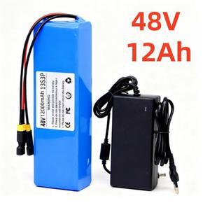 48V 12Ah/ 14000mAh 13S3P 리튬 이온 배터리 팩 충전기 포함  셀 안정적인 출력 자전거 스쿠터용 XT60