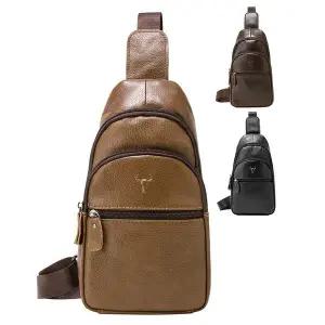 [블루마운트]1403 블루마운트 캐주얼 소가죽 남성 슬링백 메신져백