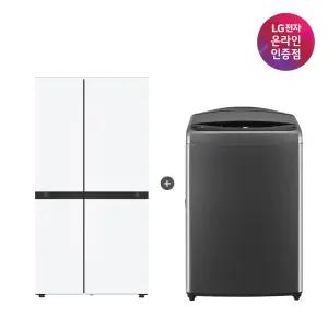 LG 디오스 AI 오브제컬렉션 냉장고 (양문형) + LG 통돌이 세탁기 (S836MQQ012 + T19MX8A)