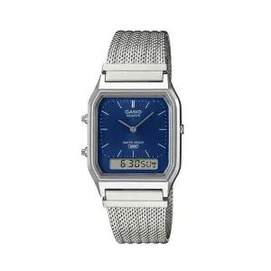 [카시오] 메탈 시계 공용 빈티지 레트로 AQ-230EM-2A