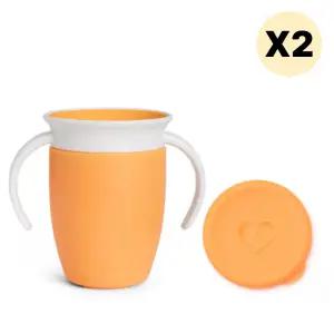 스엔코샵 유아손잡이물컵 미라클컵 텀블러 오렌지 2p BNS