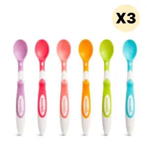 스엔코샵 아기이유식식기 무지개 숟가락 스푼 6p X 3p BNS