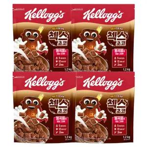 농심 켈로그 첵스초코 1200gx4개 대용량 씨리얼 아침식사대용