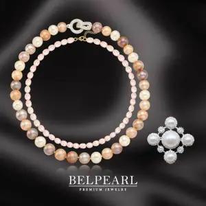 벨펄 약 11.5 ∼ 10mm 리얼 담수진주 카로 멀티 목걸이 세트(총 3종)