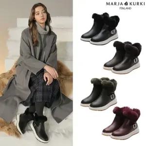 천연소가죽 퍼 트리밍 부츠 토끼털)