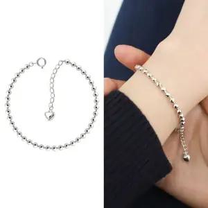 92.5 실버 3mm 컷팅 볼 미러볼 체인 은 팔찌 여자친구생일 백일선물 은팔찌 레이어드팔찌