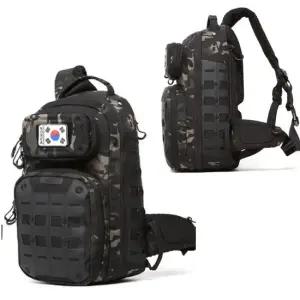 남성 서바이벌 메신저백 가방 패션 슬링백 카모검정 군인밀리터리 군인메신저백