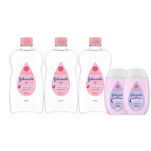 존슨즈 오일, 500ml, 3개 + 증정(베드타임 로션 100ml, 2개)