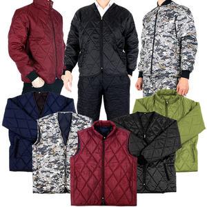 국산 깔깔이 패딩 남성 겨울 방한 점퍼 조끼 바지 군대 경량패딩 남자 겨울작업복 방한복 세트