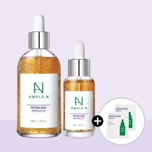 [앰플엔] 펩타이드투엑스 탄력 앰플 100ml+30ml+마스크팩 2매