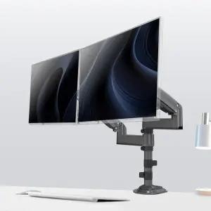 노스바유 NB H180 폴타입 듀얼 모니터암 거치대 매트차콜