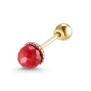 [도로시] 14k 통통 브리올렛 루비 피어싱_1개
