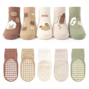 소로이 모던 마일드 미끄럼방지 신생아 아기 유아양말 5종세트