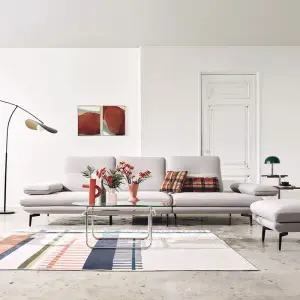 ~01.31 헤드1개 증정로마노 4인 스윙기능 리브 패브릭 소파+스툴