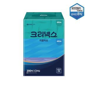 [크리넥스] 100%천연펄프 미용티슈 200매 콤비 3개입 4600161